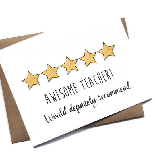 5 Star Teacher Card